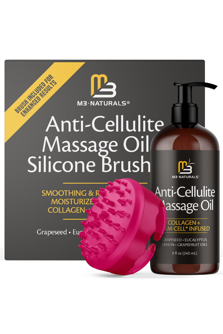 Anti-Cellulite Oil & Silicone Brush Bundle, Main, color, None