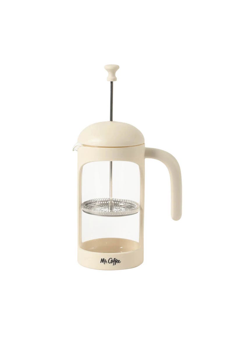 31 Ounce Retro Brew French Press Coffee Maker, Alternate, color, White
