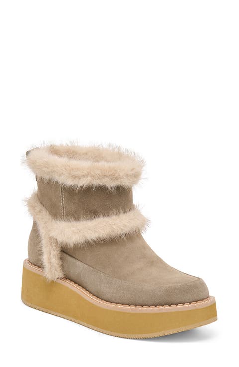 Pixie Plush Faux Fur Trim Waterproof Boot