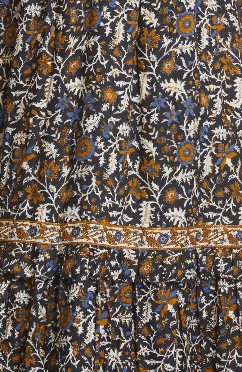 Sea Walker Metallic Flutter Sleeve Maxi Dress, Alternate, color, 