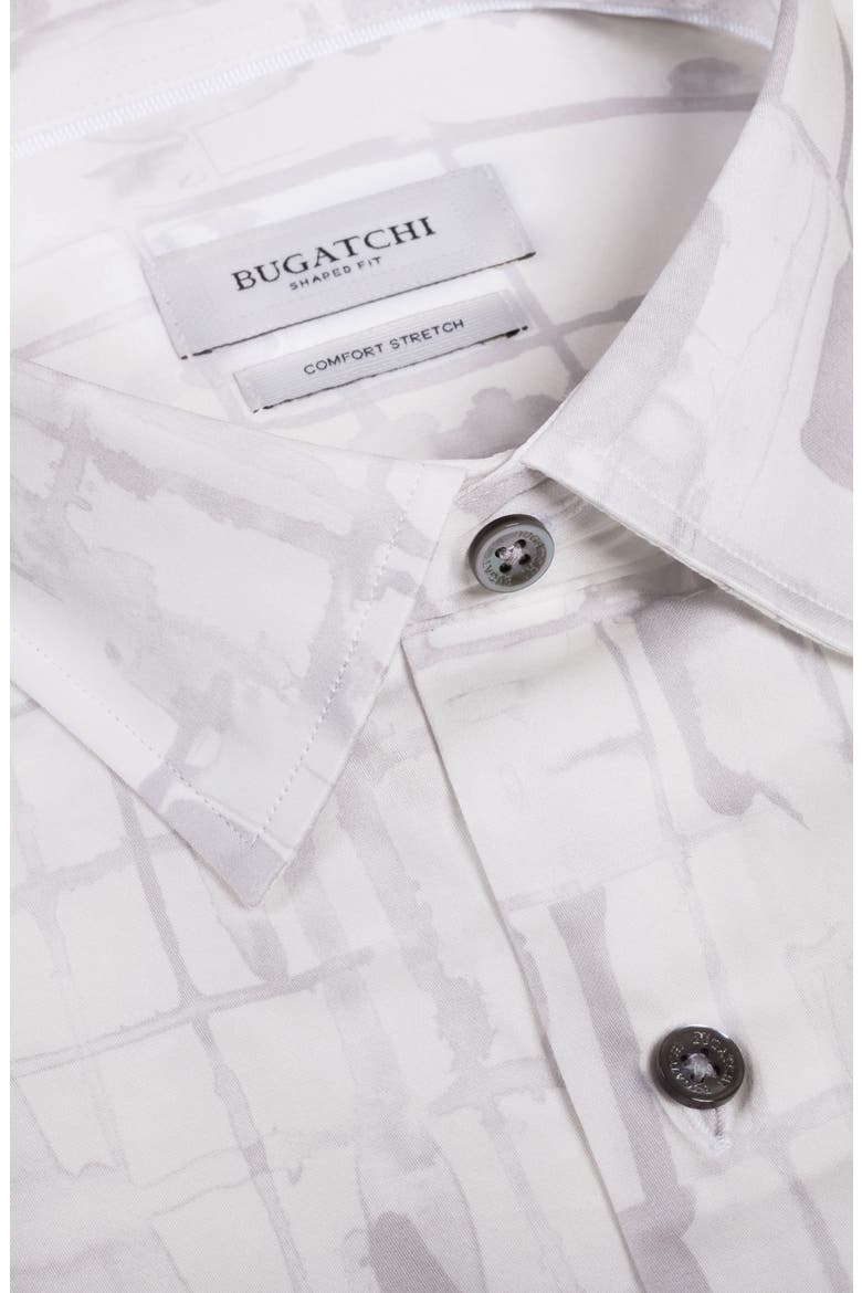 Orson Shaped Fit Short Sleeve Stretch Cotton Button-Up Shirt, Alternate, color, PLATINUM