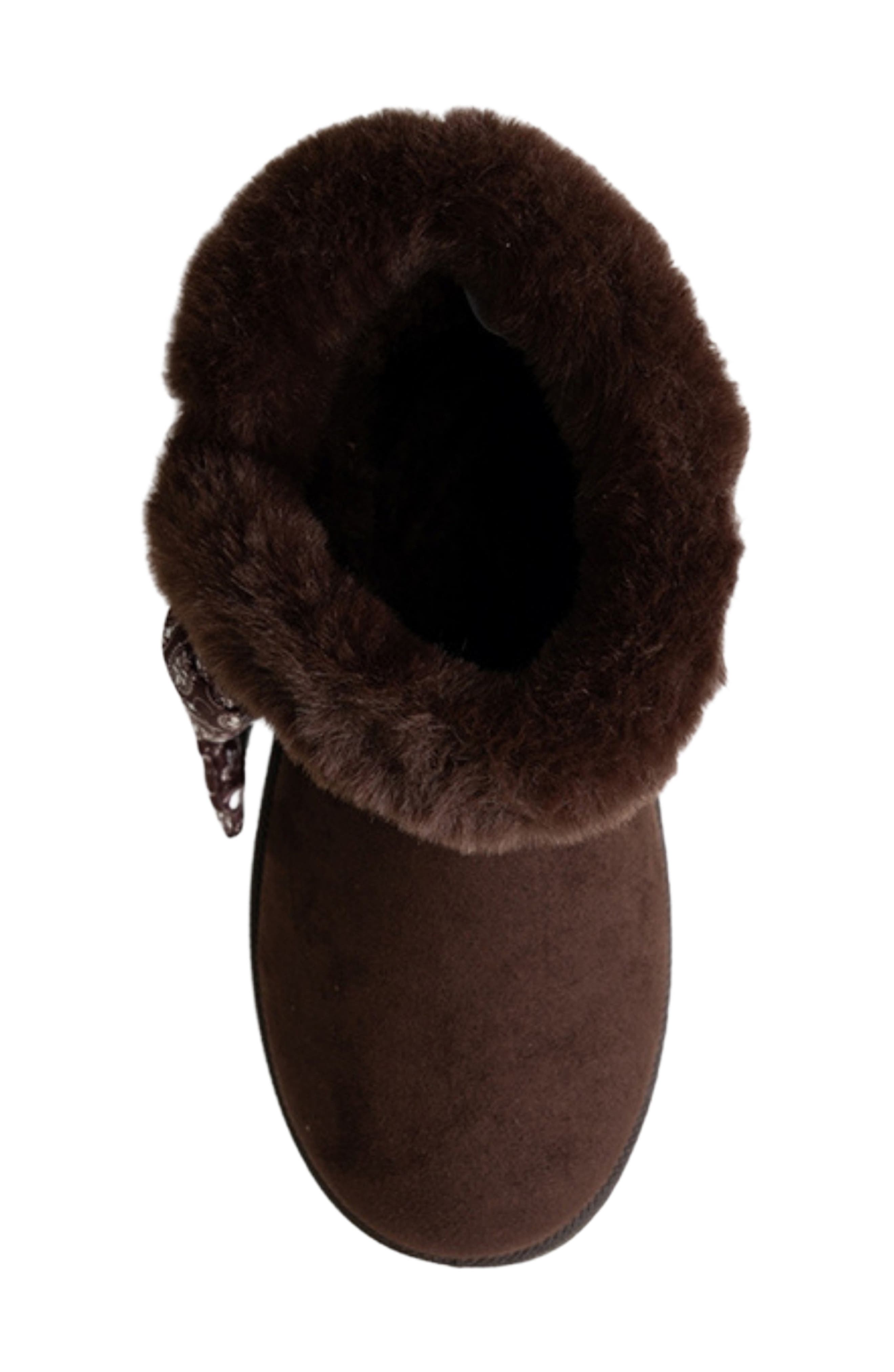 Kids' Cozy Faux Fur Bootie, Alternate, color, DARK BROWN