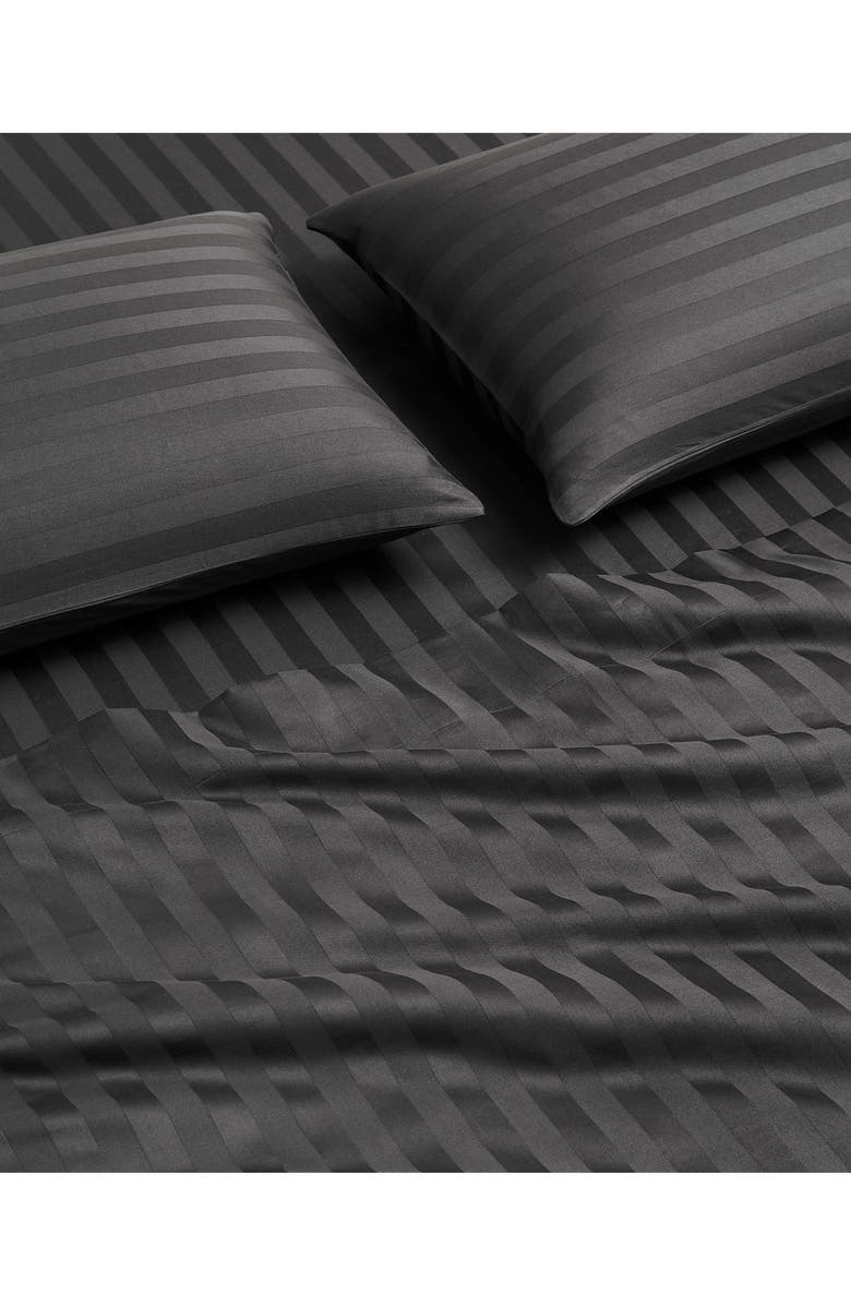 The Sheet Lab Regal Dreams 300 Thread Count Sateen Sheet Set., Alternate, color, Jet Black