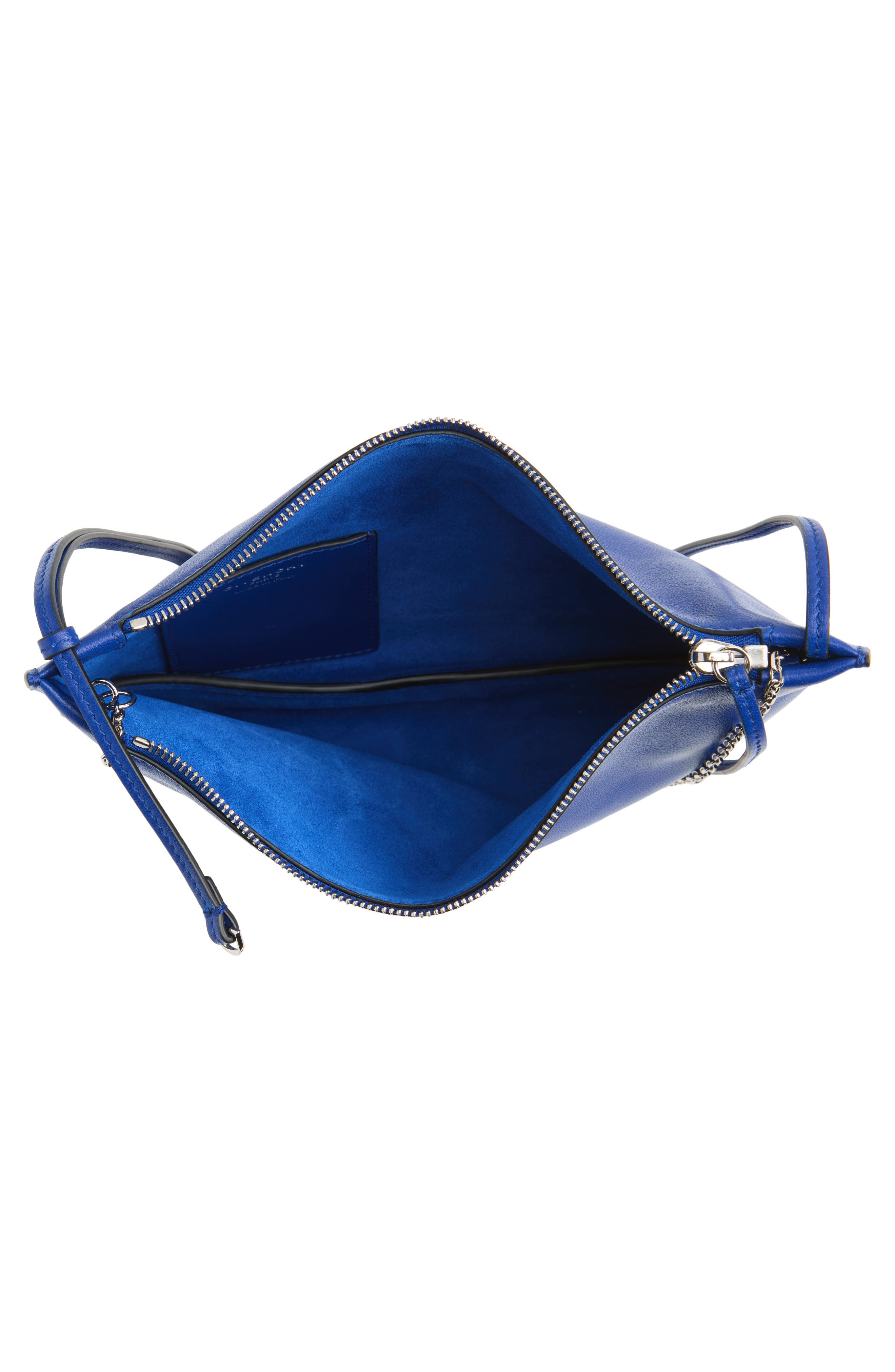 Voyou Shiny Leather Pouch Shoulder Bag, Alternate, color, BLUE