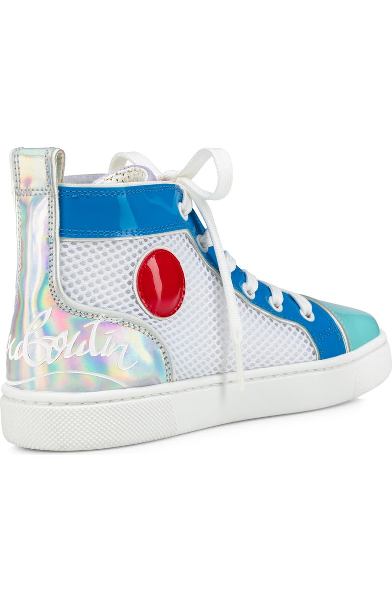 Christian Louboutin Kids' Funnytopi Mixed Media High Top Sneaker, Alternate, color,