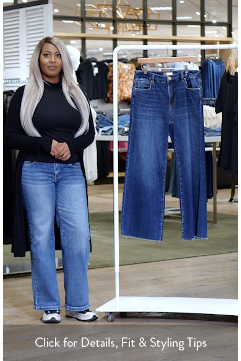 Meg High Waist Raw Hem Wide Leg Jeans video