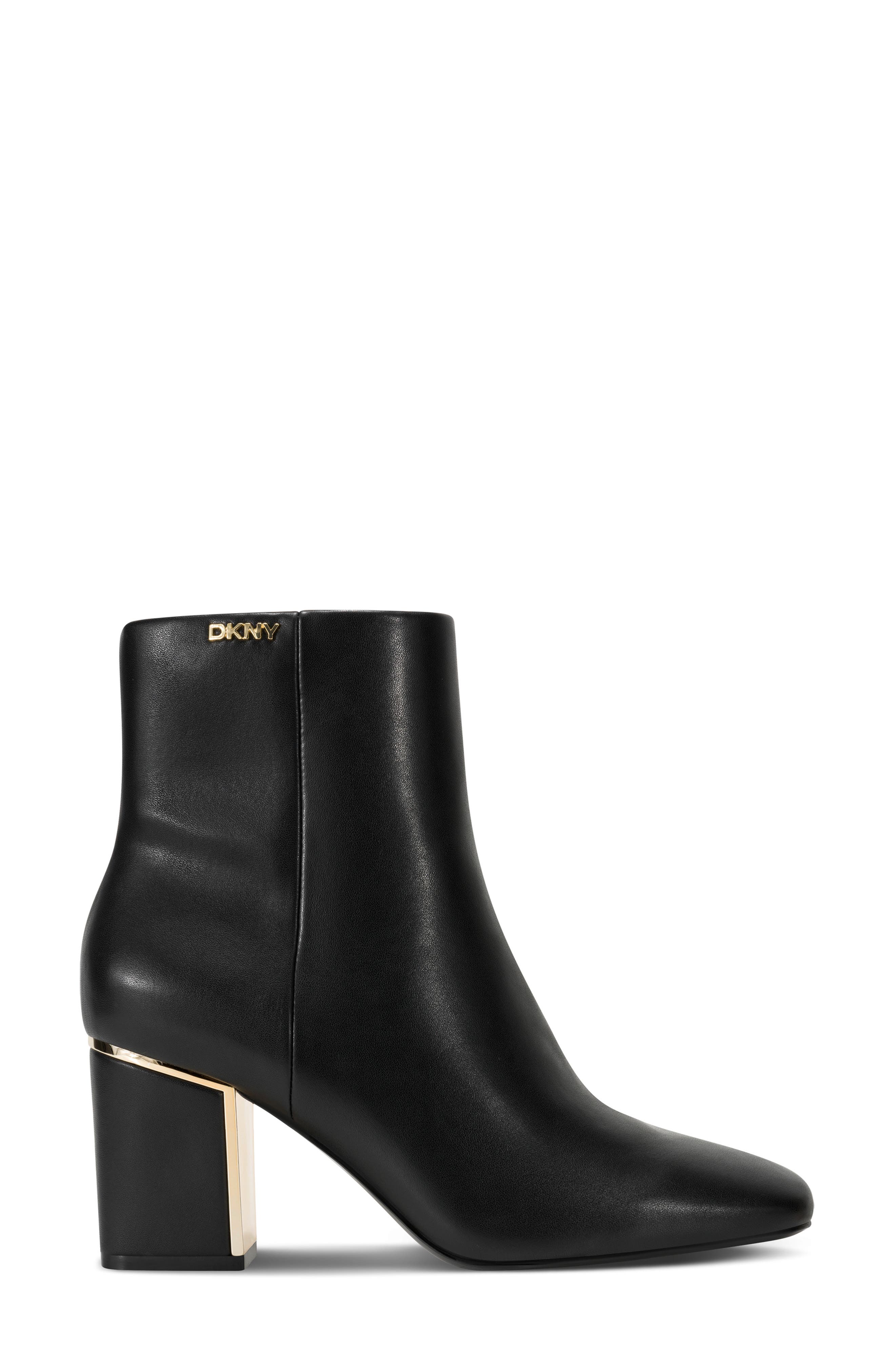 DKNY Cianna Block Heel Bootie, Alternate, color, Black