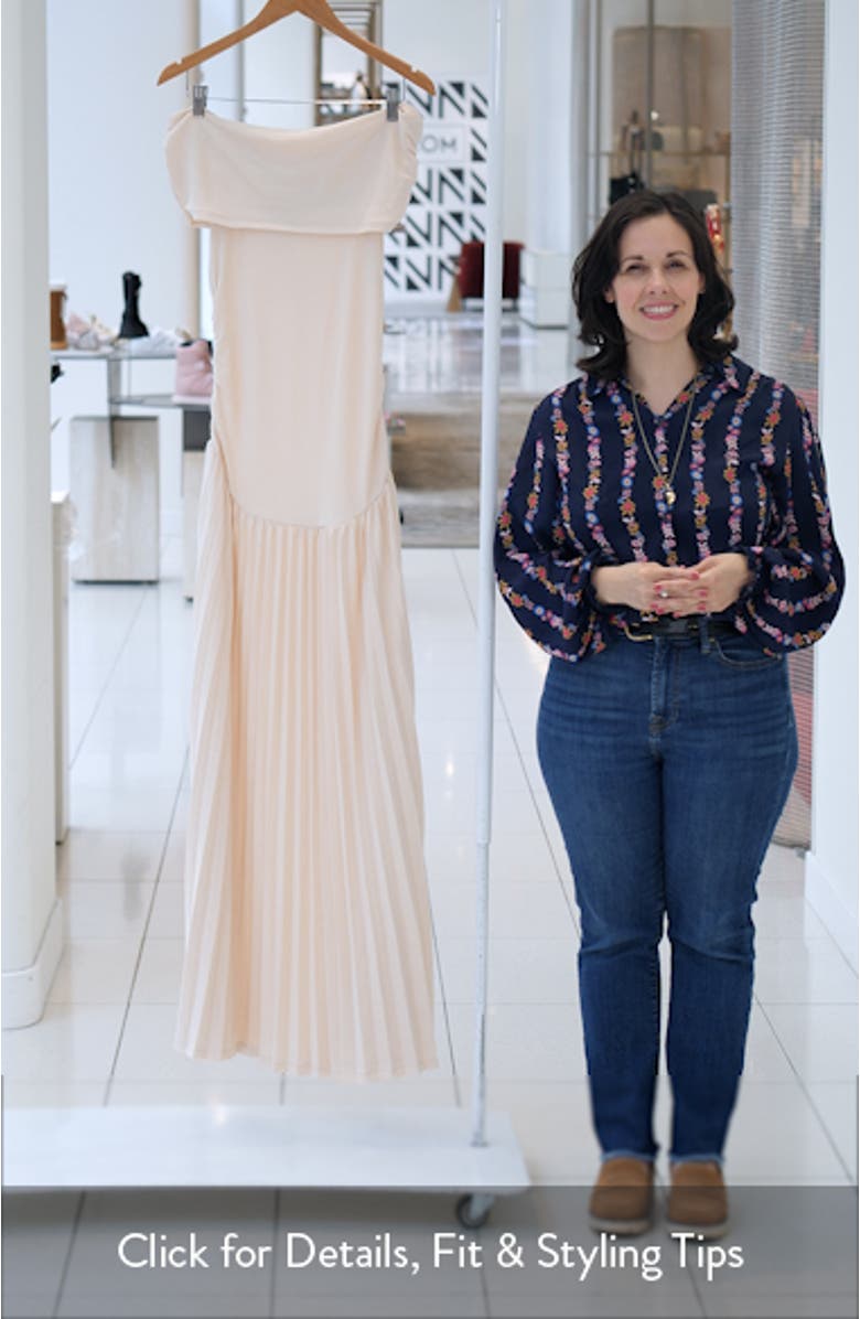 Field of Dreams Off the Shoulder Pleated Maxi Dress, sales video thumbnail