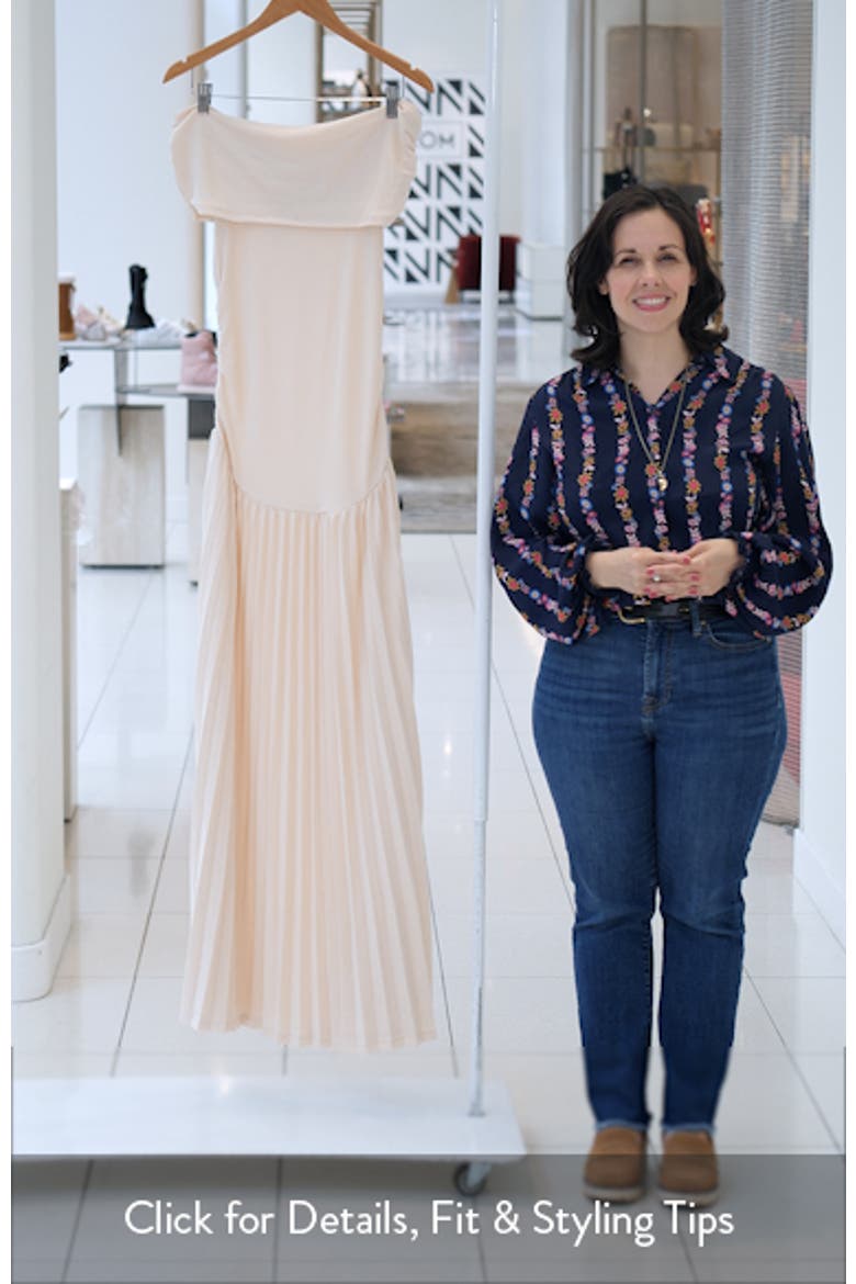 Field of Dreams Off the Shoulder Pleated Maxi Dress video