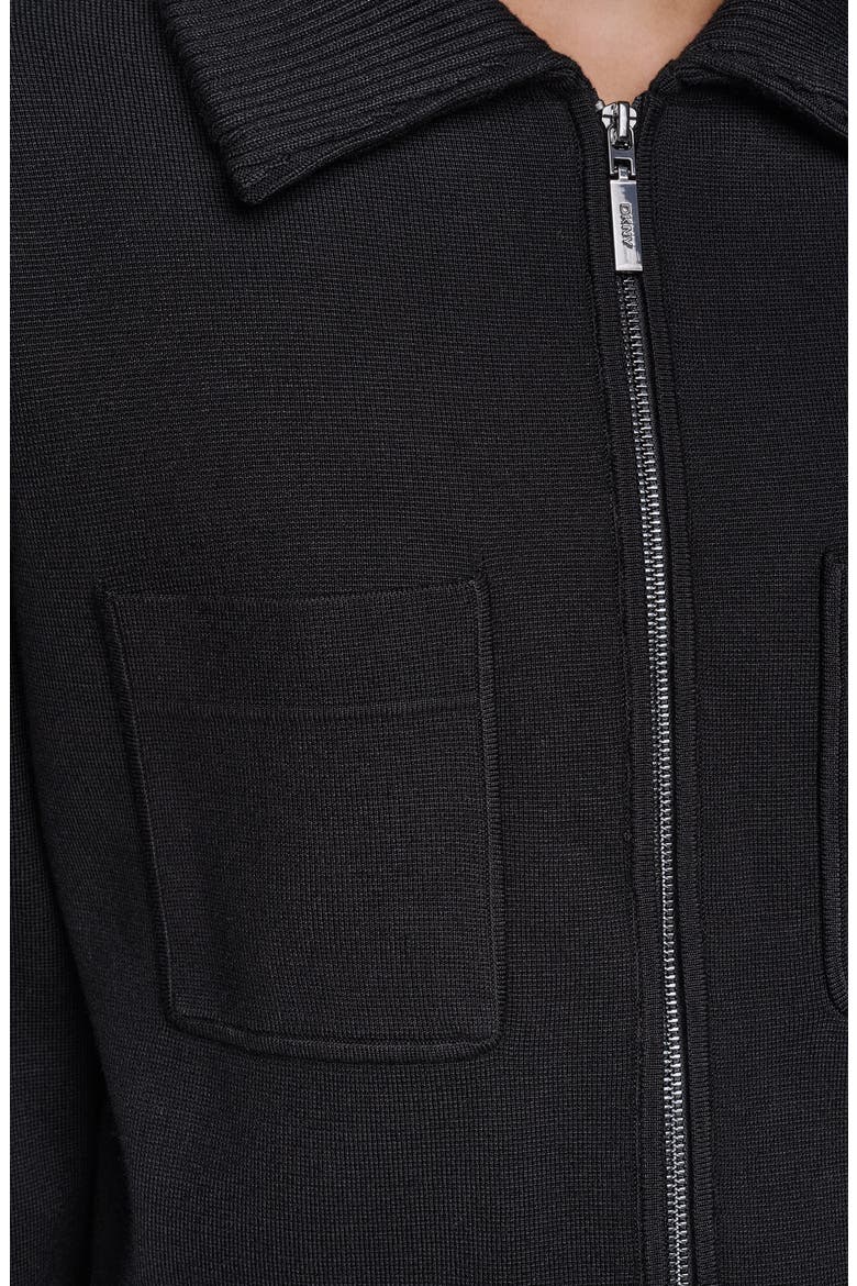 Essentials Zip Up Sweater Jacket, Alternate, color, BLACK