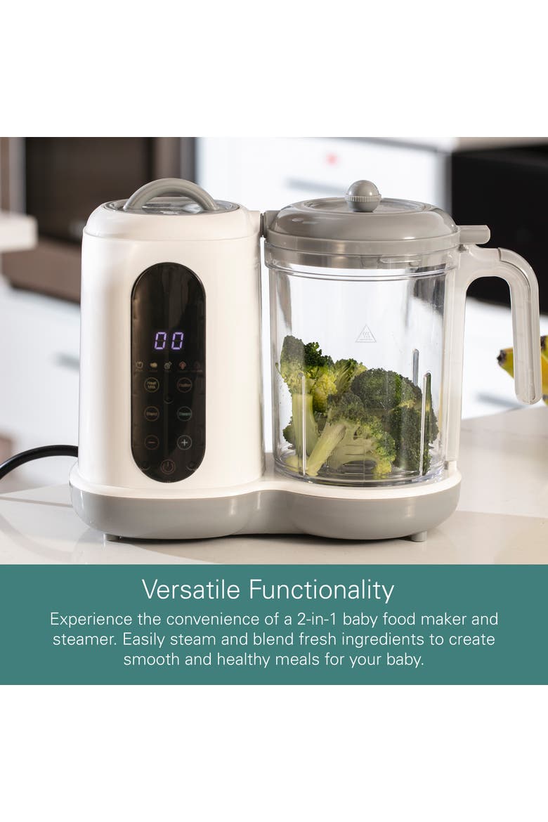 Compact Baby Food Steamer and Blender, Alternate, color, White