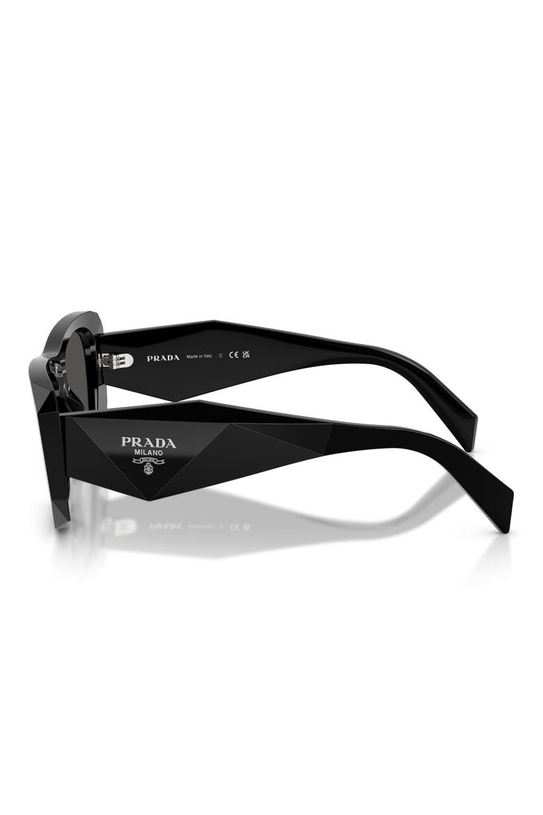 53mm Square Sunglasses, Alternate, color, BLACK / DARK GREY