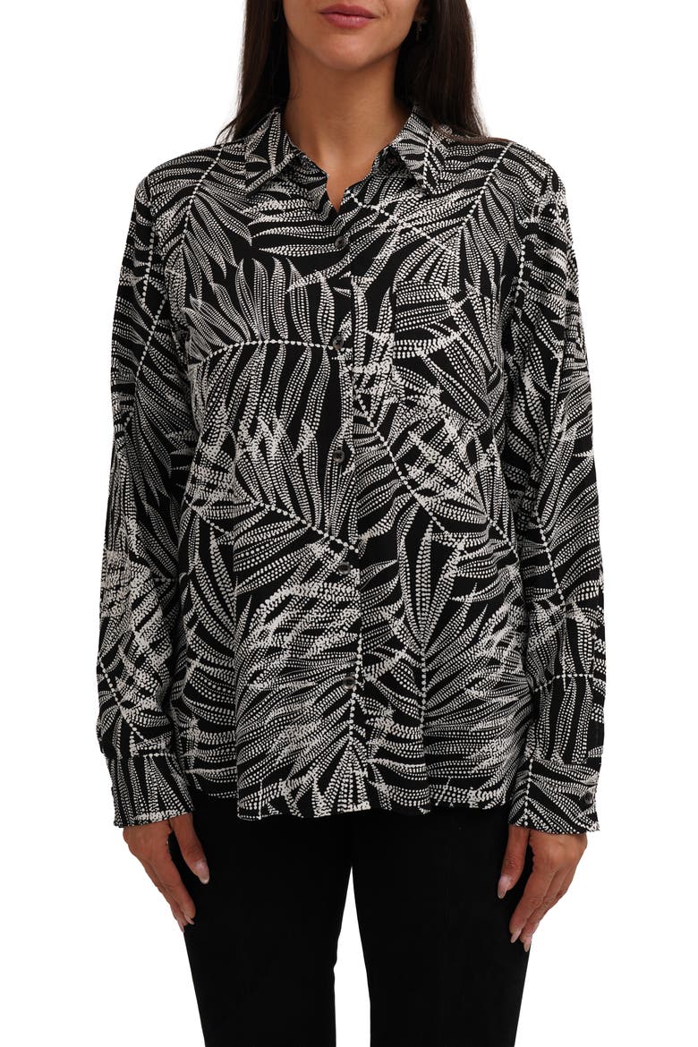 Long Sleeve Pocket Button-Up Shirt, Main, color, SARAH DOT BLACK AND WHITE