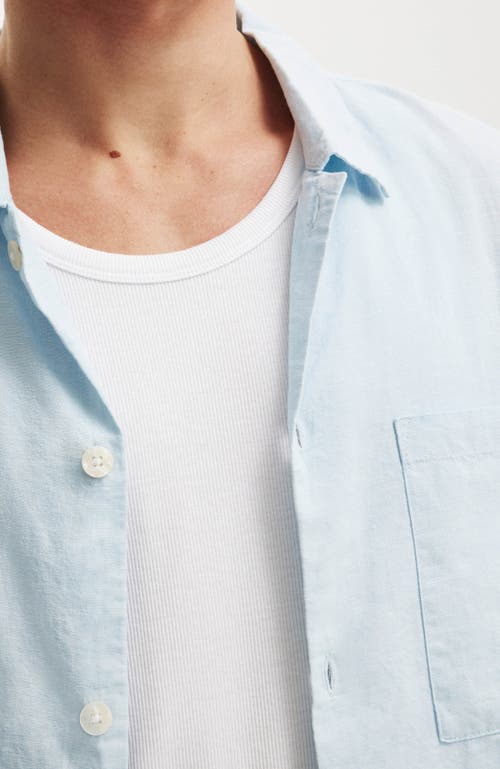 Cotton On Eli Linen Blend Short Sleeve Shirt In White