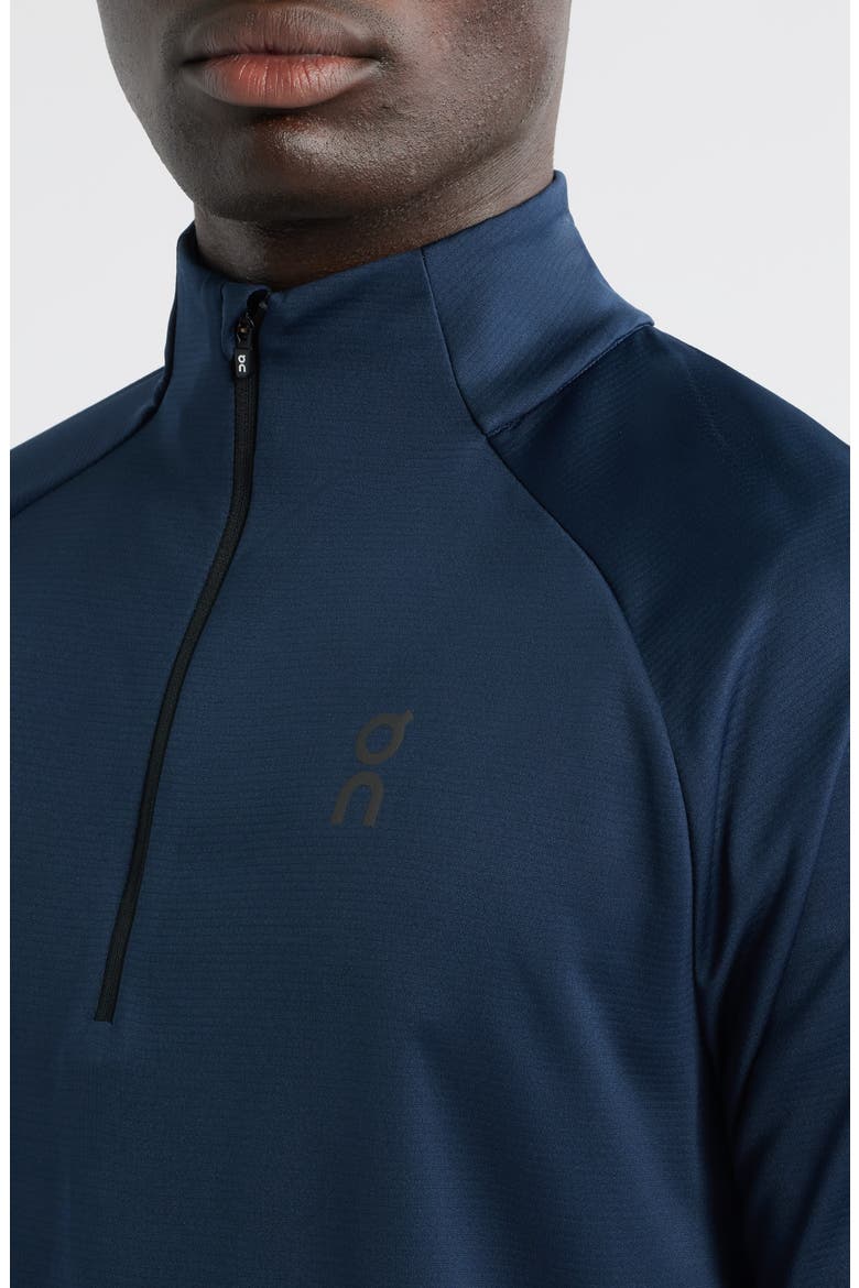 Climate Knit Quarter Zip Running Top, Alternate, color, NAVY