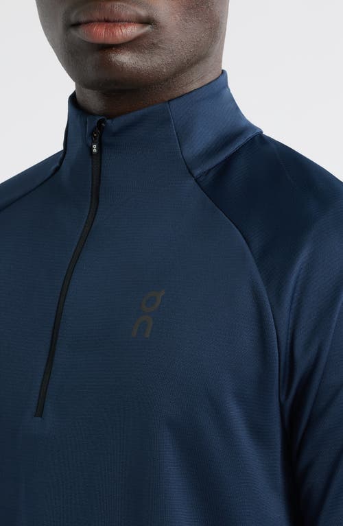 On Climate Knit Quarter Zip Running Top In Blue