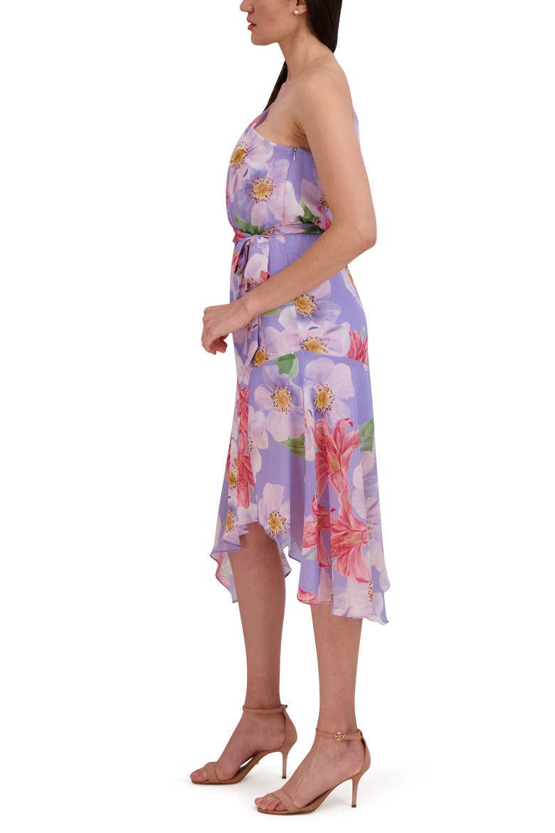 Floral One-Shoulder Asymmetric Hem Dress, Alternate, color, LILAC/MULTI
