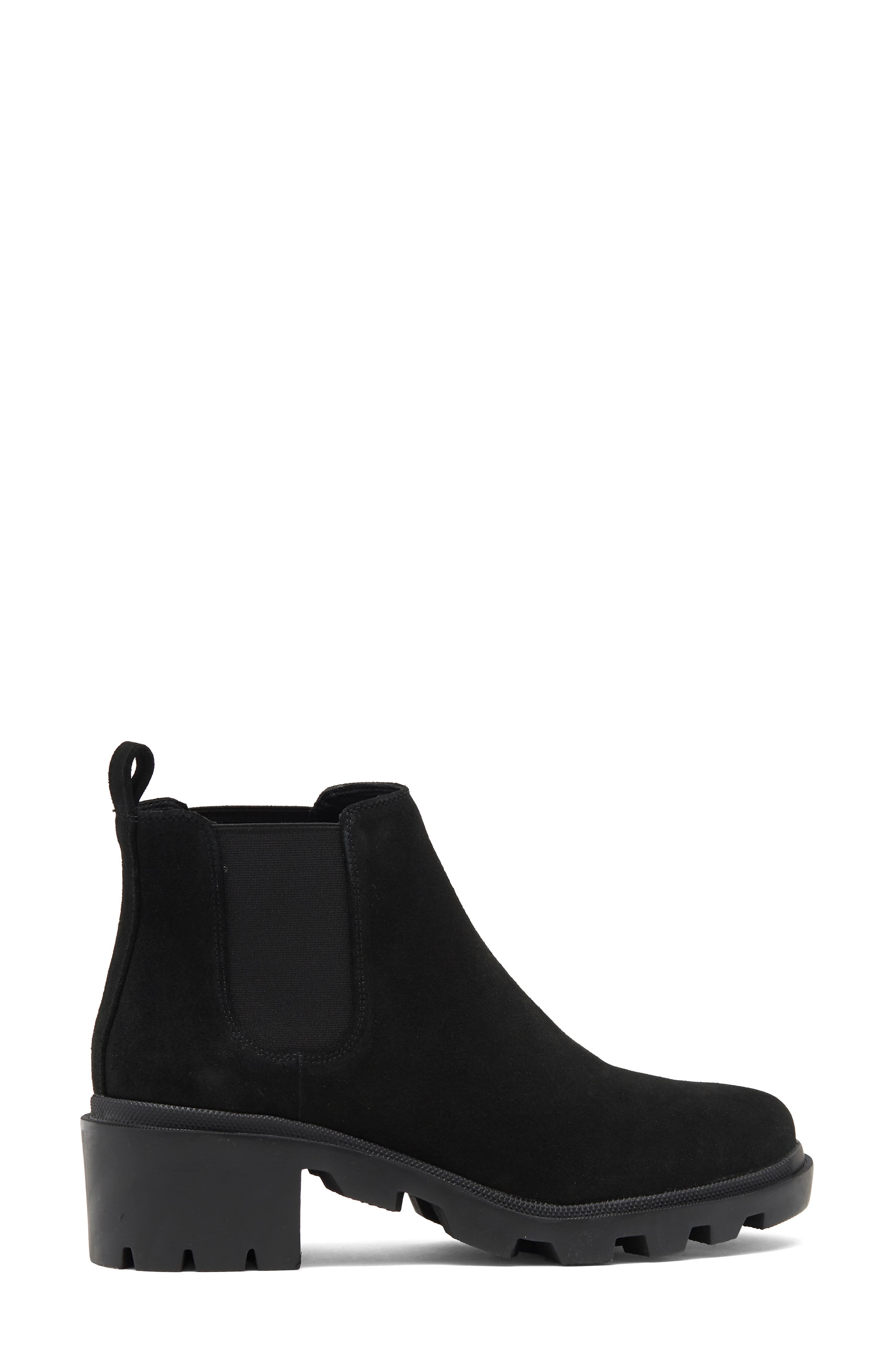 Hadlee Lug Sole Chelsea Boot, Alternate, color, BLACK SUEDE