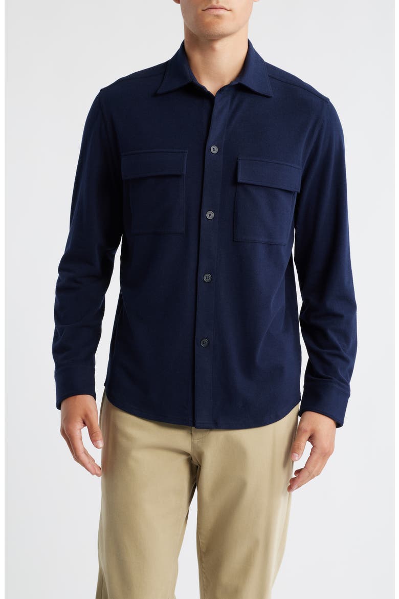 Scuba Knit Overshirt, Main, color, MIDNIGHT