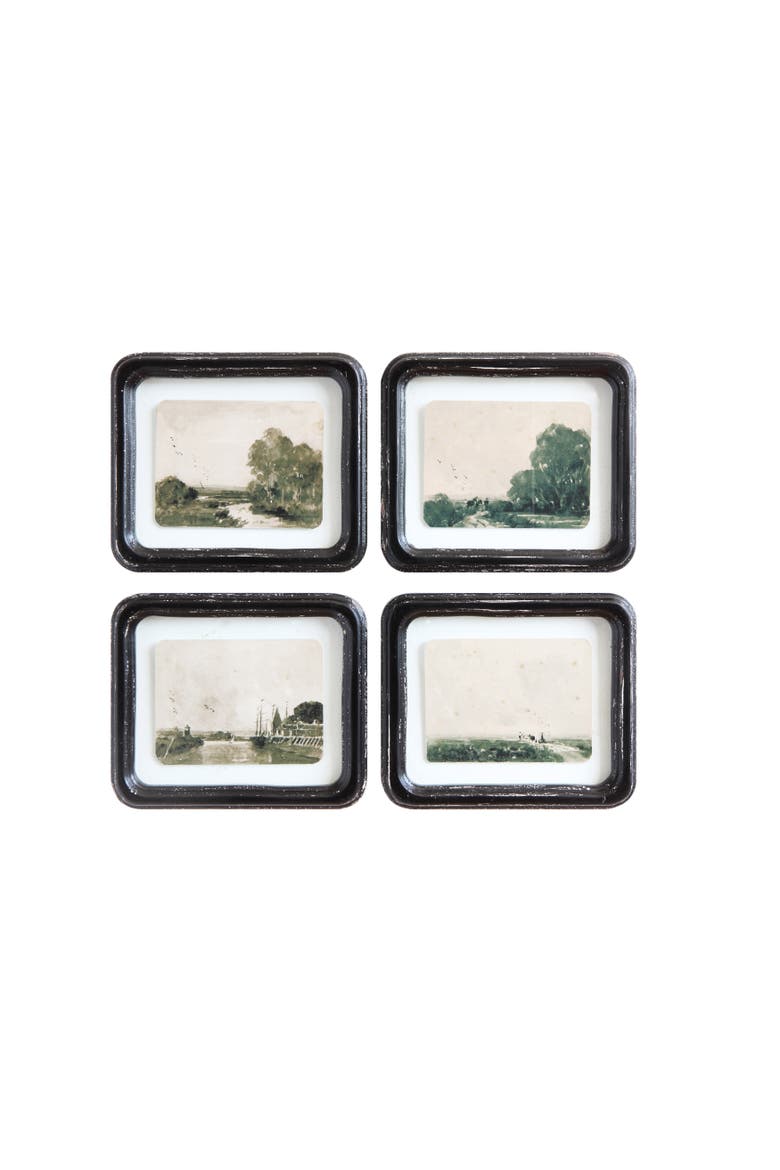 Framed Wall Décor with Floating Landscape, Main, color, Black
