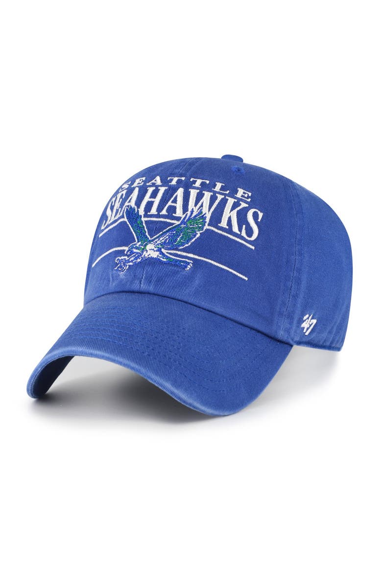 Men's '47 Royal Seattle Seahawks Throwback Graphic Clean Up Adjustable Hat, Alternate, color, Royal