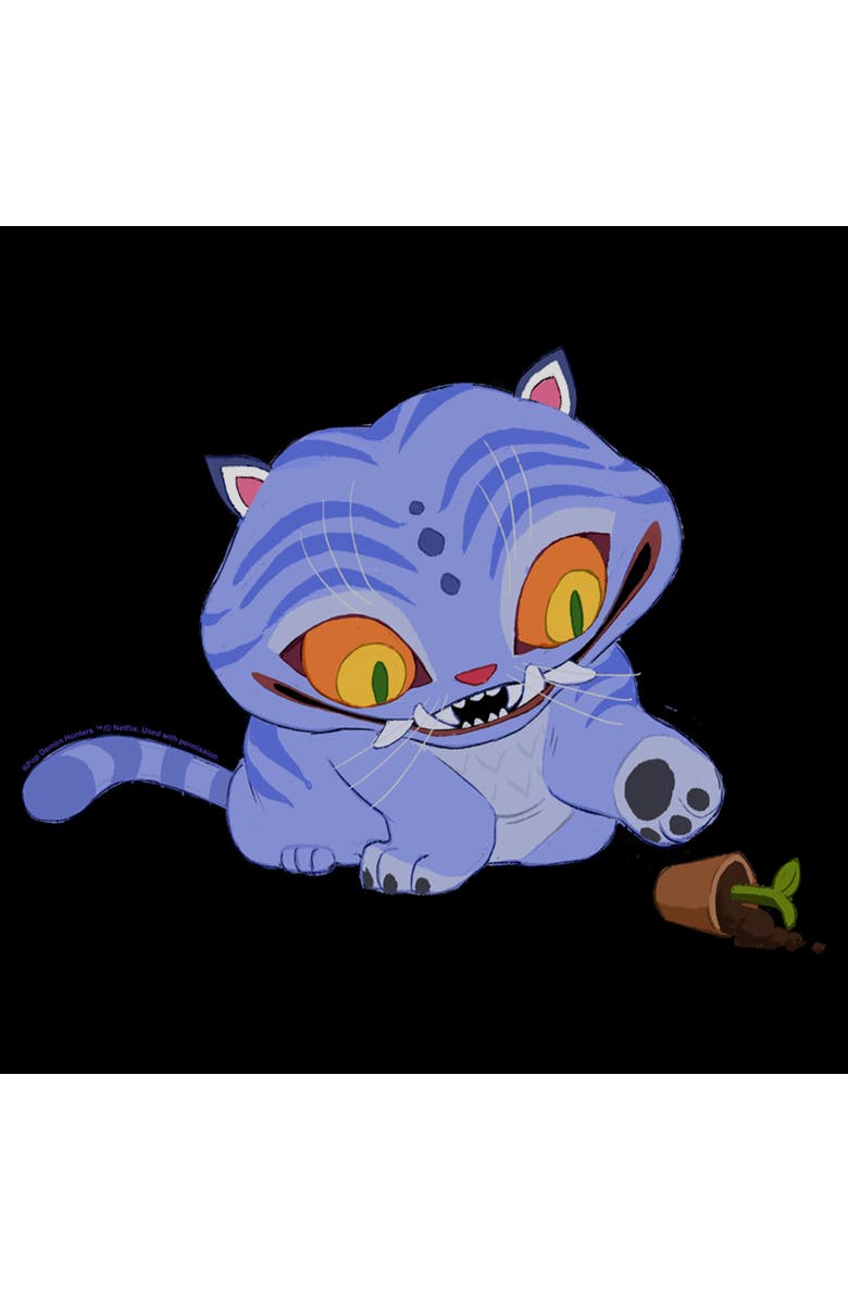 KPop Demon Hunters Men's KPop Demon Hunters Mischievous Derpy Graphic T-Shirt, Alternate, color, Black