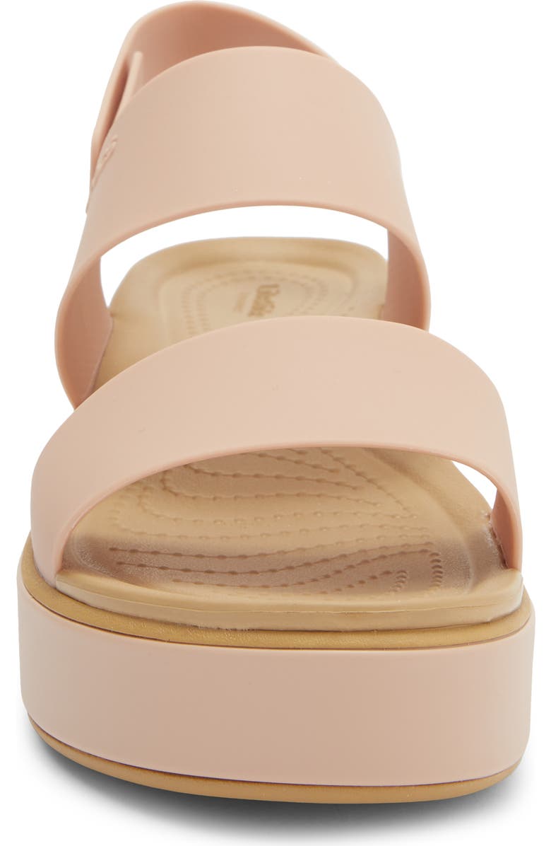 CROCS Brooklyn Low Wedge Matte Wrap Sandal, Alternate, color, Pink Caramel/ Tan