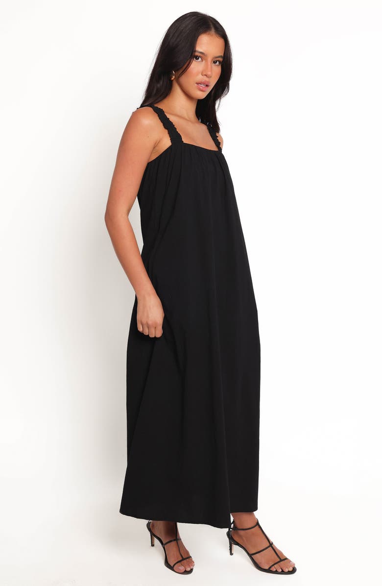 Petal & Pup Alessandra Cotton Maxi Dress, Alternate, color, Black