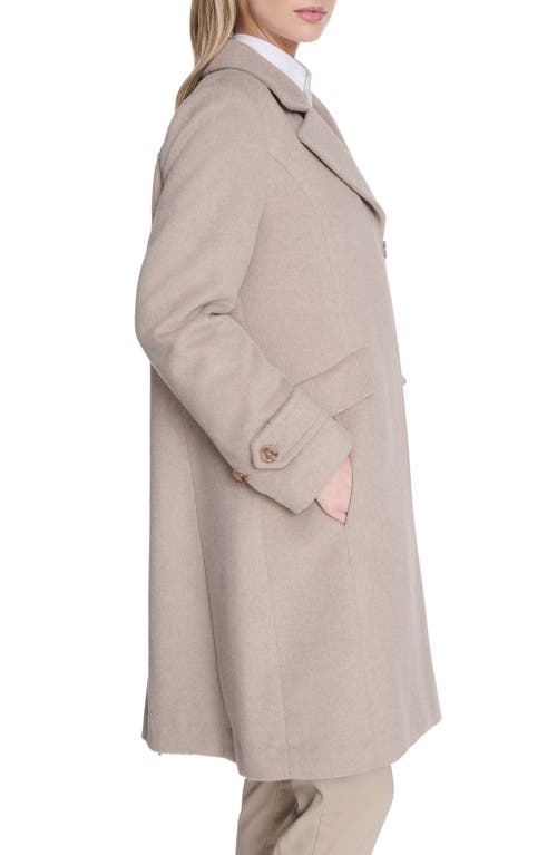 Cole Haan Wool Blend Coat In Brown