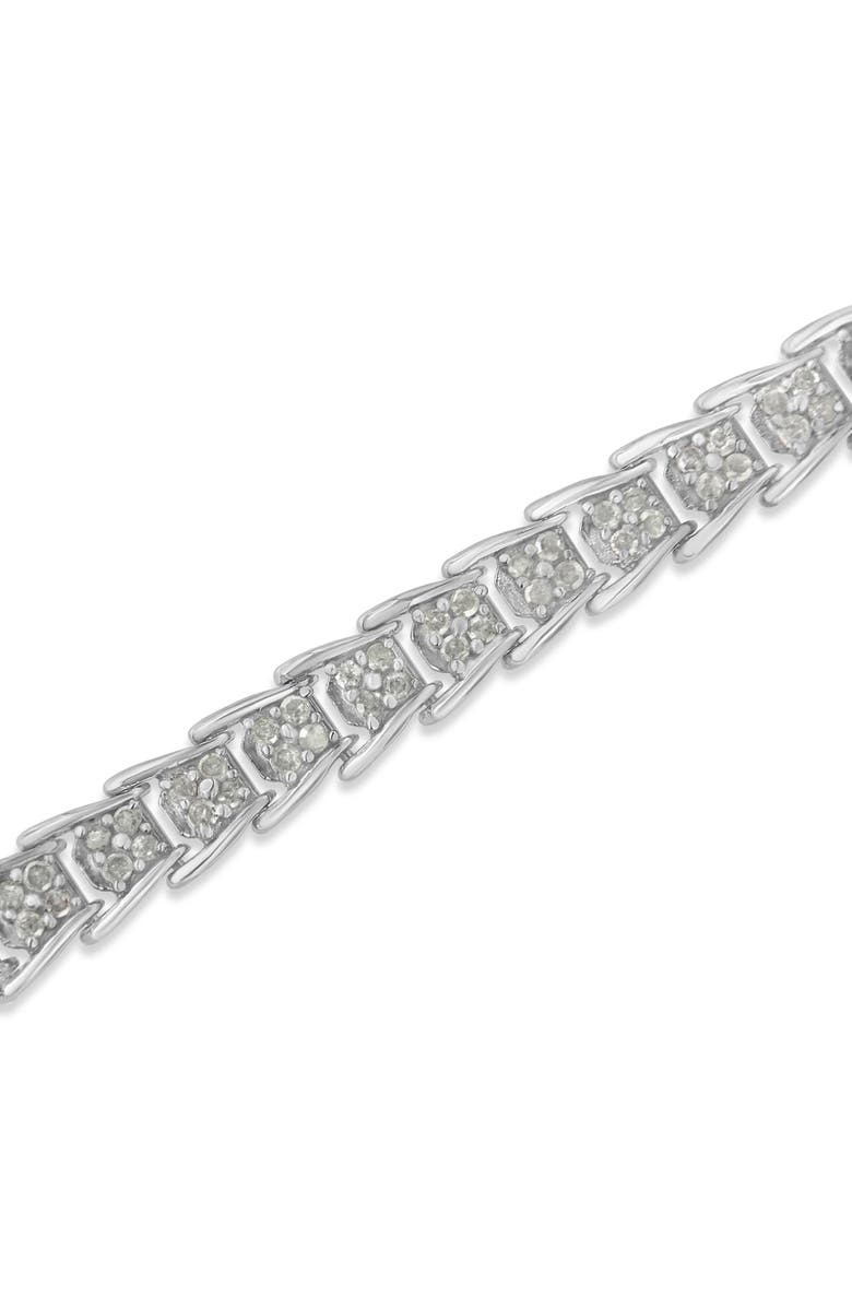 Haus of Brilliance 10k White Gold 2 cttw Diamond Fan-Shaped Link Tennis Bracelet - ", Alternate, color, White