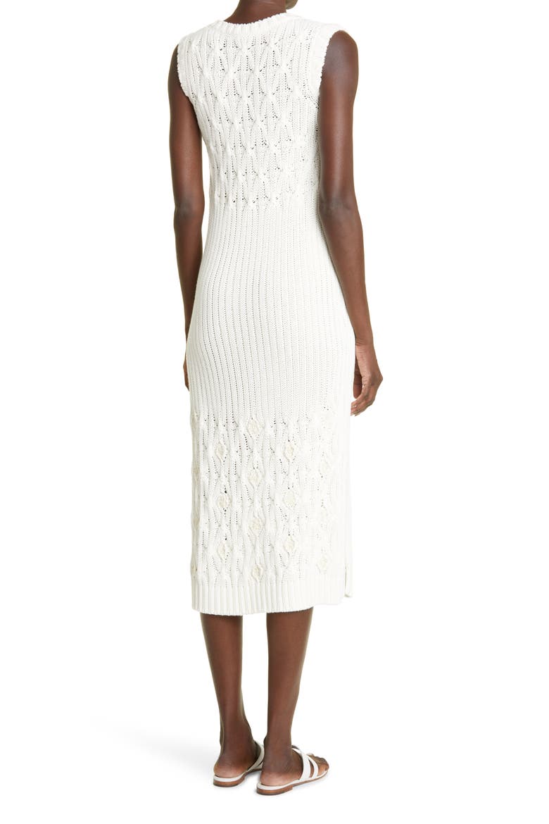 Mixed Stitch Sleeveless Midi Sweater Dress, Alternate, color, WHITE NOUGAT