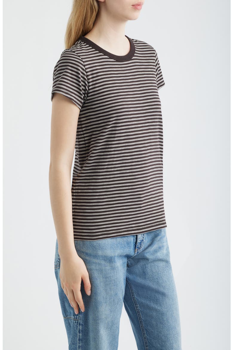 The Stripe Organic Pima Cotton Slub T-Shirt, Alternate, color, CHOCOLATE MULTI