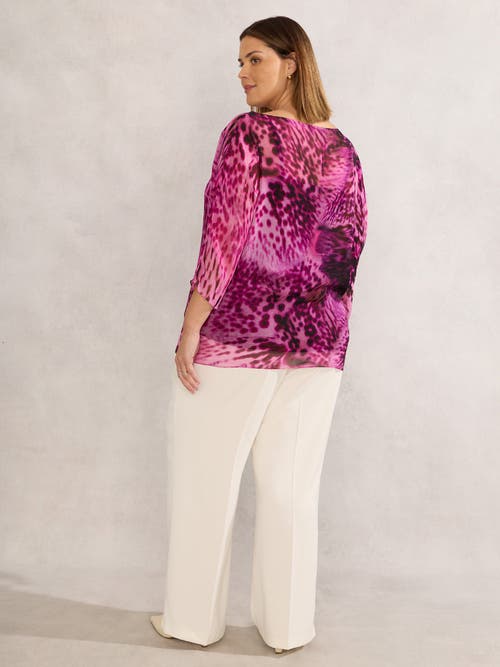 Live Unlimited Chiffon Animal Print Blouse In Black