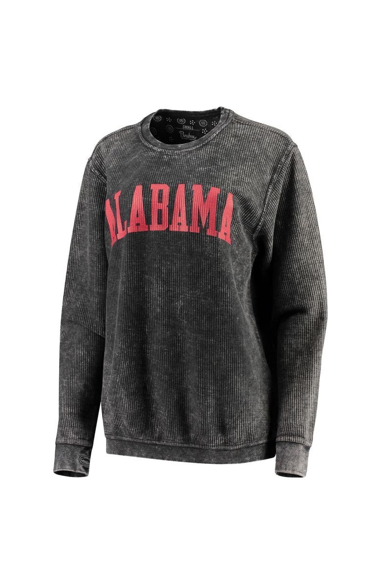 PRESSBOX Women's Pressbox Black Alabama Crimson Tide Comfy Cord Vintage Wash Basic Arch Pullover Sweatshirt, Alternate, color, Black