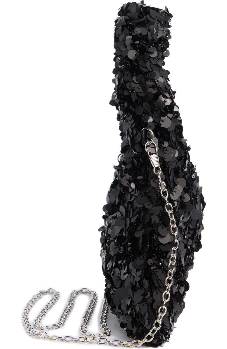 Jessica McClintock Fern Sequin Clutch, Alternate, color, Black