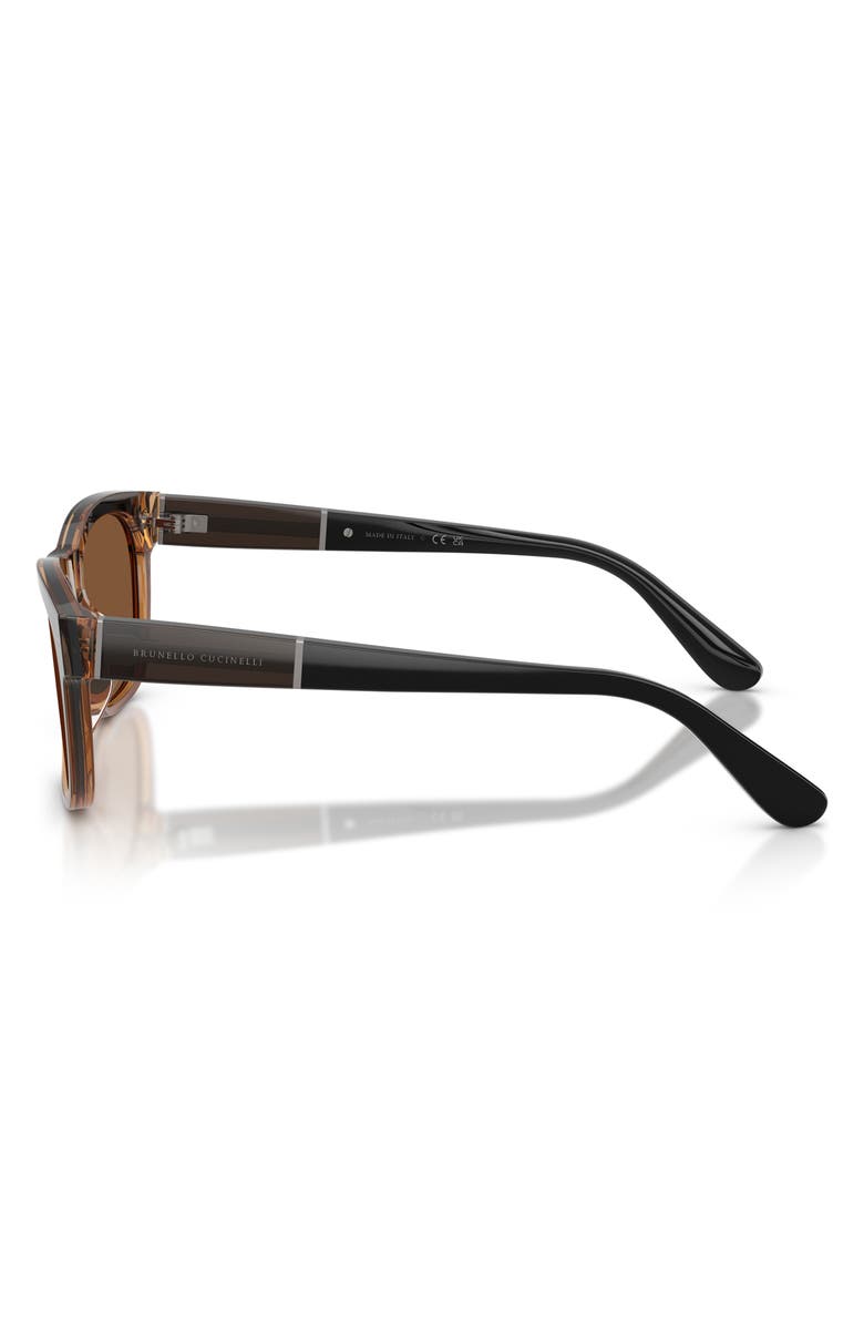 Brunello Cucinelli 55mm Polarized Pillow Sunglasses, Alternate, color, Light Brown