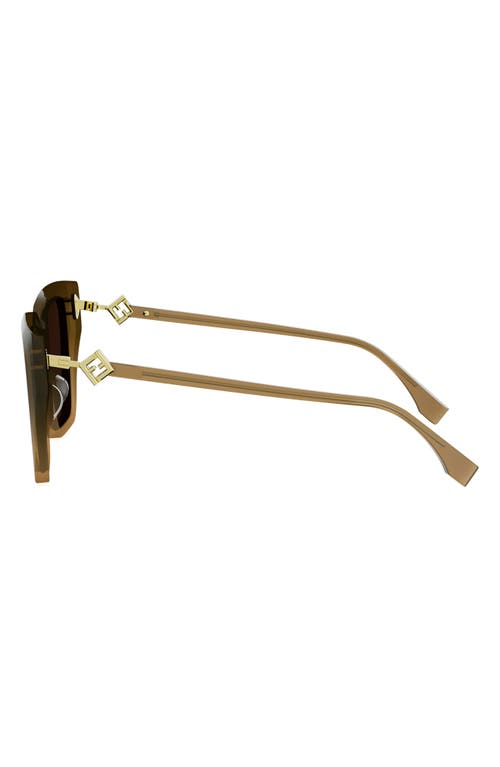 Fendi Ff Diamonds 54mm Gradient Square Sunglasses In Green