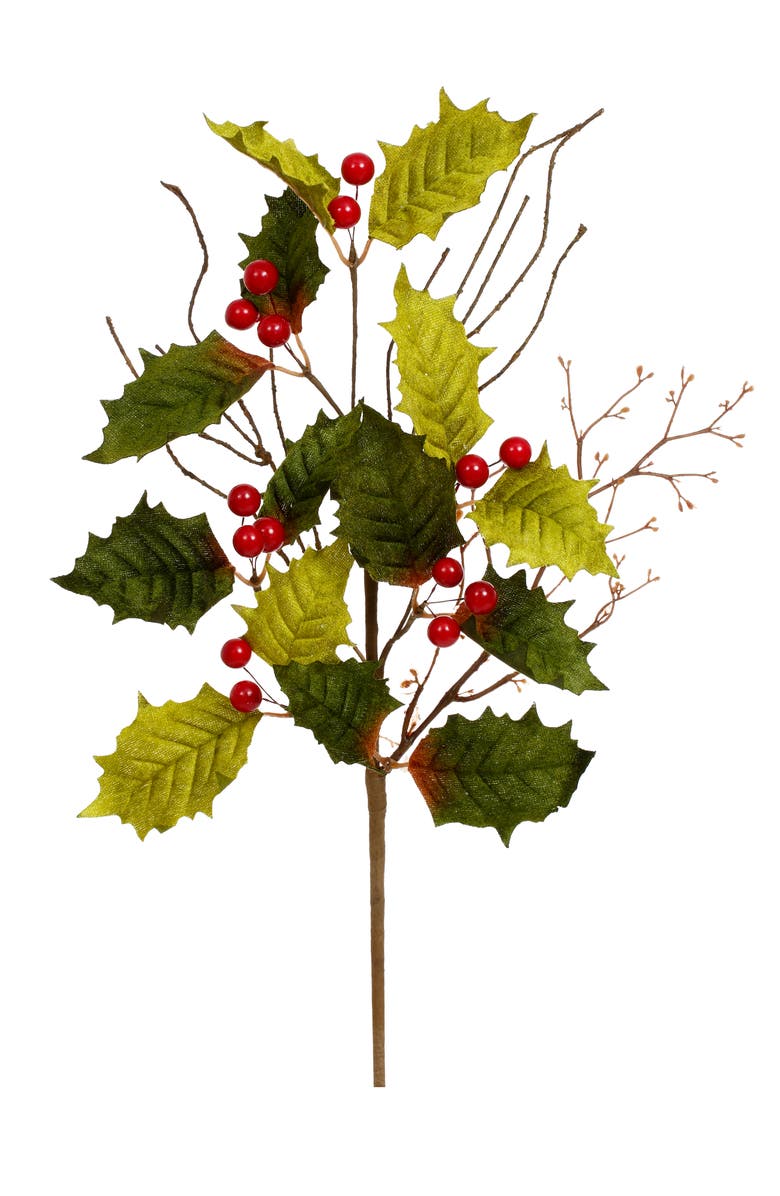Mark Roberts Holly Berry Spray, Set of 12, Main, color, Green