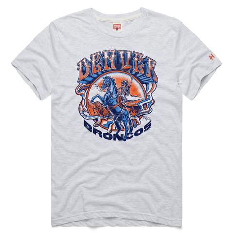 Men's Homage  Ash Denver Broncos NFL x Grateful Dead Tri-Blend T-Shirt