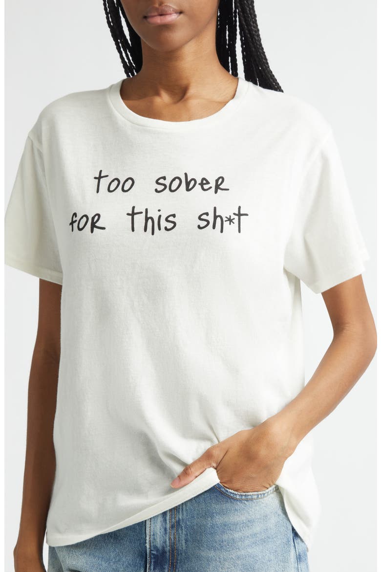 Too Sober Cotton & Cashmere Graphic T-Shirt, Alternate, color, ECRU WHITE
