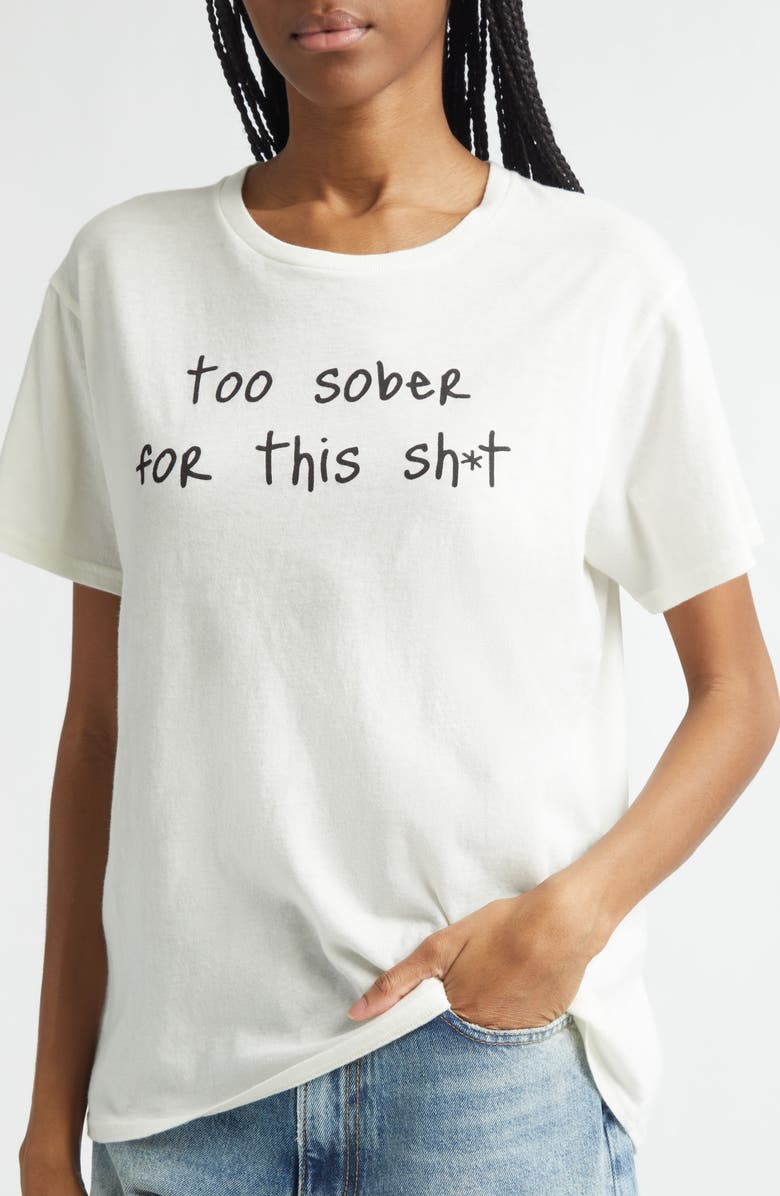 R13 Too Sober Cotton 
Cashmere Graphic T-Shirt, Alternate, color, Ecru White
