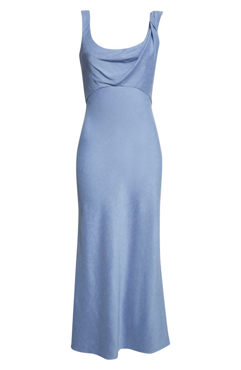 Lela Rose Cowl Neck Twist Strap Dress, Alternate, color, Bluebell