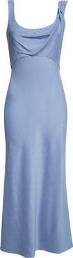 Lela Rose Cowl Neck Twist Strap Dress