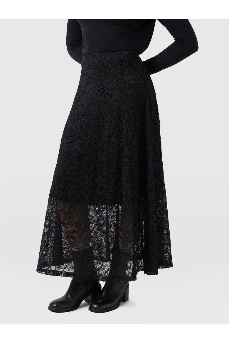 Lana A-Line Skirt, Alternate, color, Black Lace