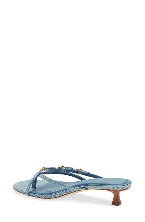 Rag & Bone Sammie Denim Buckle Kitten-heel Sandals In Blue