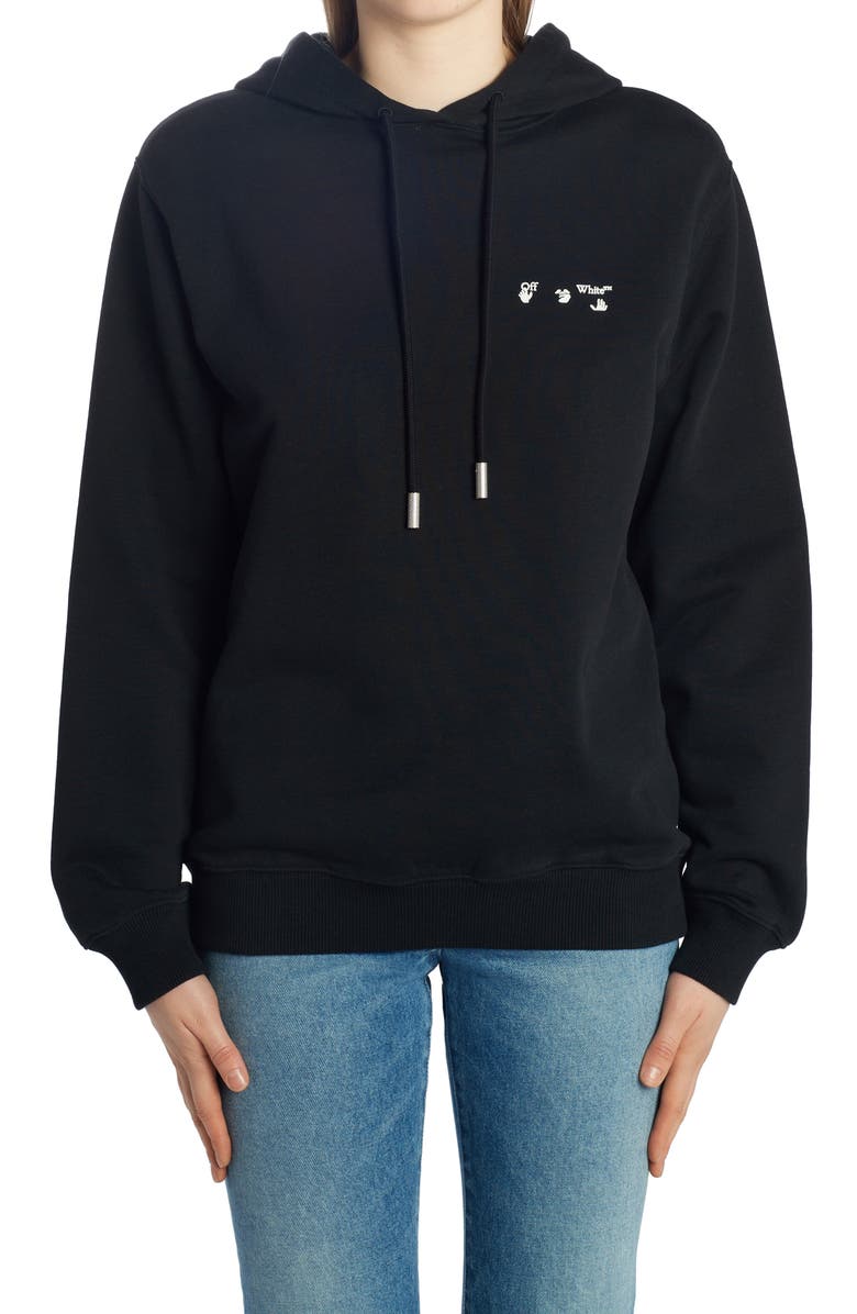 Off-White Logo Cotton Hoodie, Main, color,