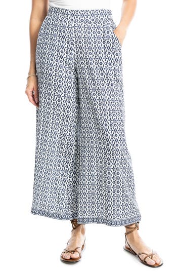 MAX STUDIO MAX STUDIO WIDE LEG PULL-ON CROP PANTS