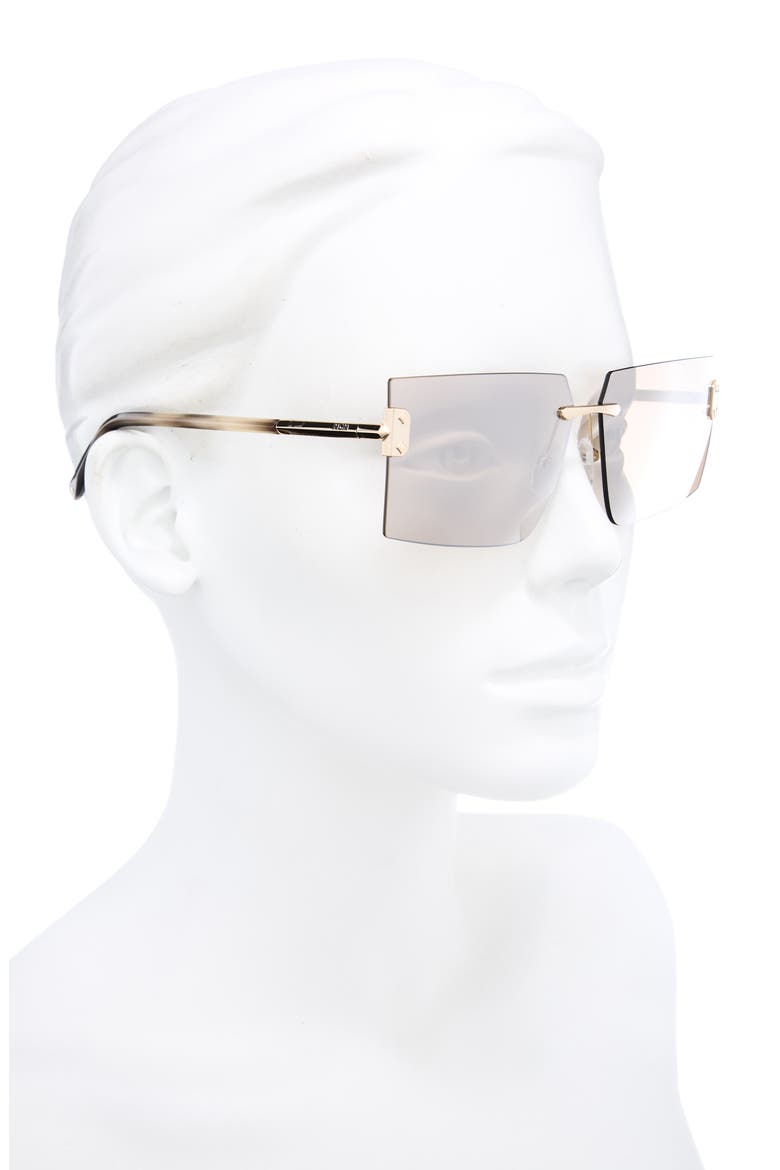 62mm Rectangular Sunglasses, Alternate, color, GOLD / BROWN MIRROR