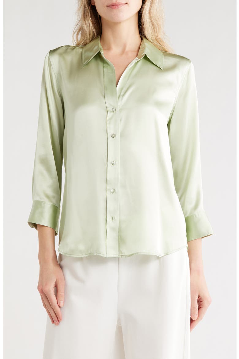 Dani Silk Blouse, Main, color, LAUREL GREEN