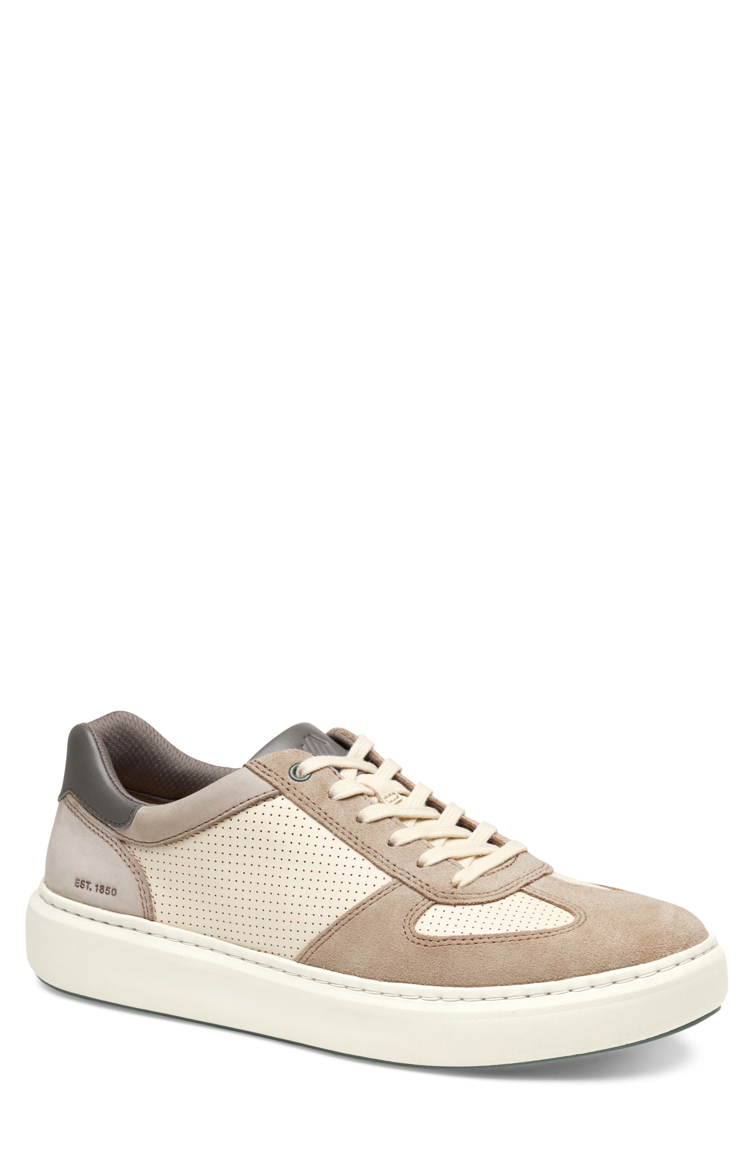 BEIGE SUEDE/ WHITE FULL GRAIN